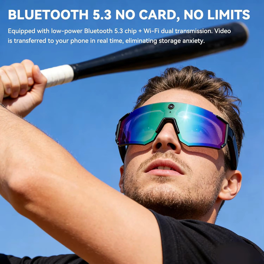 GUHUAVMI KI-Skibrille 2026 mit 800W HD Anti-Shake-Action-Kamera, 3D-Surround-Sound und KI-Chat-Anruffunktion für Herren in Schwarz, Grün oder Silber - Bild 6