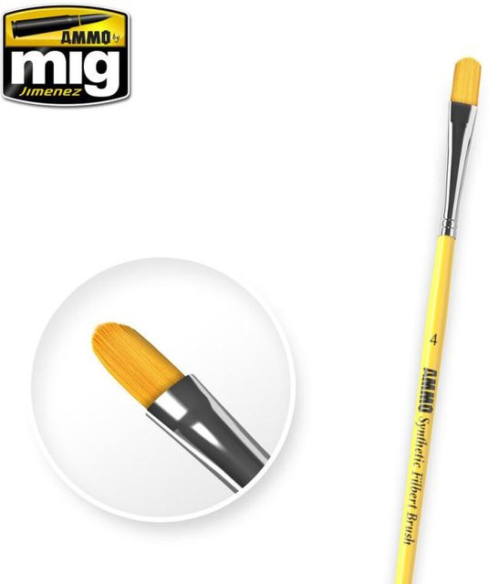AMMO by MIG Jimenez 4 Synthetic Filbert Brush, Bunt / Mehrfarbig - Bild 1