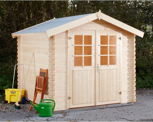 WOLFF FINNHAUS Gartenhaus Lyon aus Holz in Beige, B/H/T: 252 x 222 x 230 cm - Bild 1