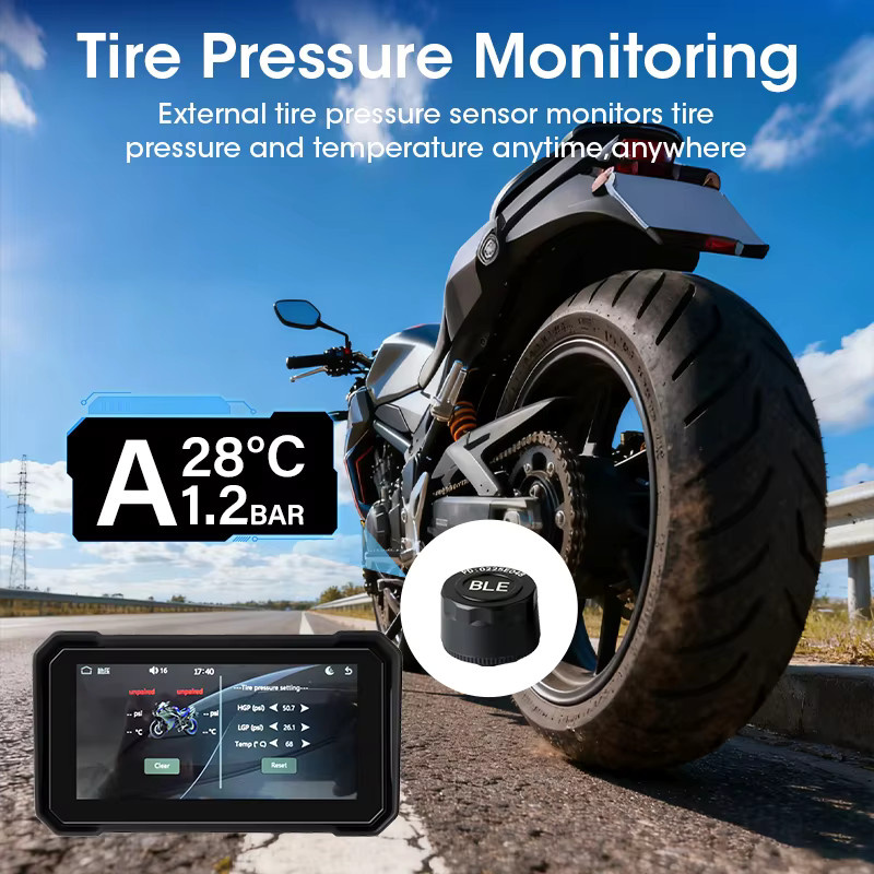 Develuck Tragbares 6,25 Zoll Motorrad-GPS-Navigationsgerät mit 4K+1080P Kamera, Drahtloses CarPlay und Android Auto, IPX7 Wasserdicht, Schwarz - Bild 4
