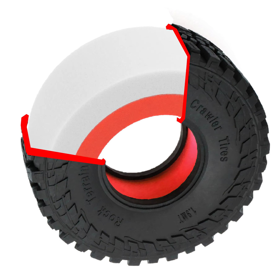 RS Red Spider EVA Dual Stage Foam Fit Radreifen, Rot, 1:10 - Bild 2