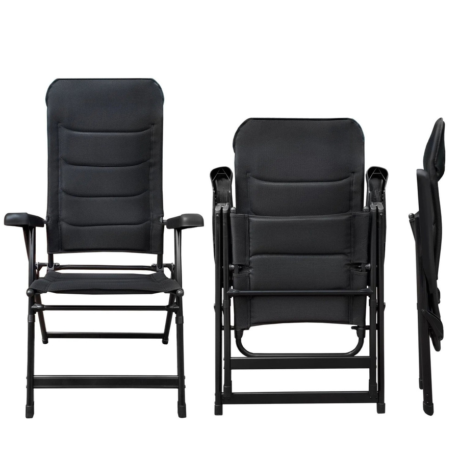 Osoltus Alu Camping Klappsessel Hochlehner 3D Soft Touch in Black, B/T/H: 73 x 63 x 120 cm - Bild 2