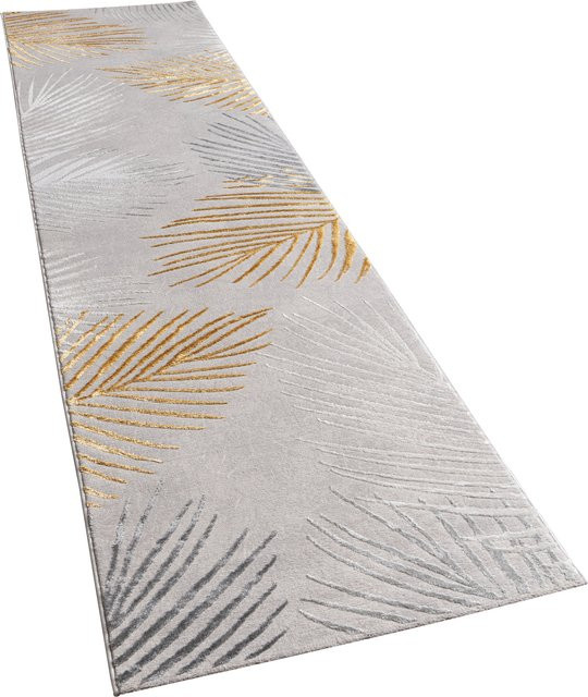 Teppich Tiana in Gelb mit Blätterdesign und Hoch-Tief-Effekt, B/T: 80 x 300 cm - Bild 1