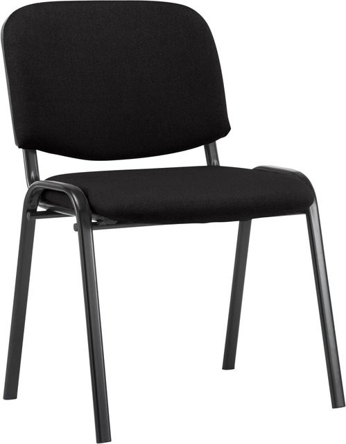 DELUKE Besucherstuhl ZAGREB Konferenzstuhl und Bürostuhl aus Stoff in Schwarz B/T/H: 53 x 53 x 83 cm - Bild 1
