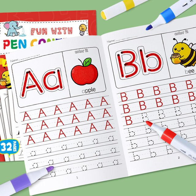 BOHY Alphabet-Übungsbuch für Kinder zum Lernen und Schreiben mit A-Z Schreibübungen und Zeichenseiten in Mehrfarbig - Bild 1