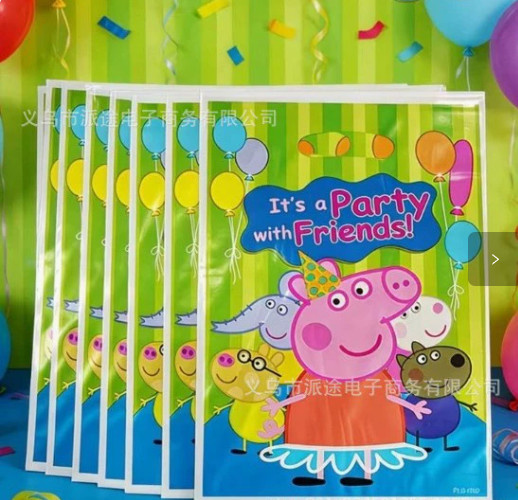 Peppa Pig Geschenktüte aus Kunststoff in Pink und Multicolour für Partys und Weihnachten - Bild 1