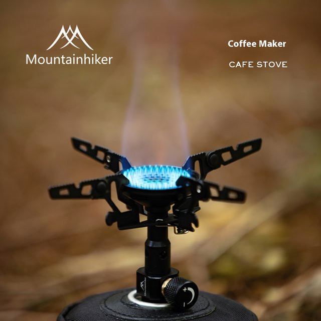 MOUNTAINHIKER Tragbarer Camping-Gaskocher für Outdoor und Picknick in Silber - Bild 1