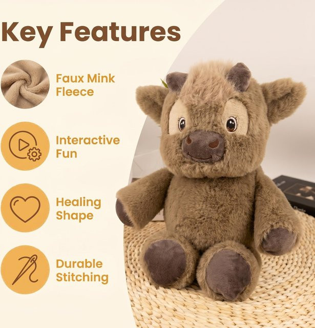 blushbear Kuh-Plüschtier, braun, 40 cm, kann laufen - Bild 1