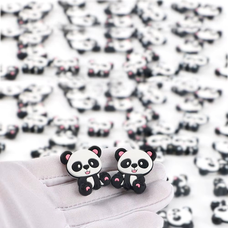 Kovict Silikonperlen Panda, Gray, 10 Stück - Bild 2