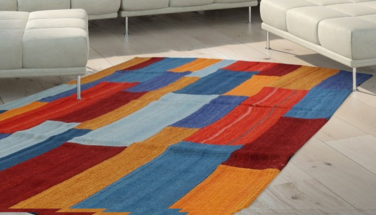 Kayoom Teppich Radical 335 Handgewebter Jacquard Kilim Rot Multi B: 80 cm, T: 150 cm, Höhe: 1,5 cm - Bild 1