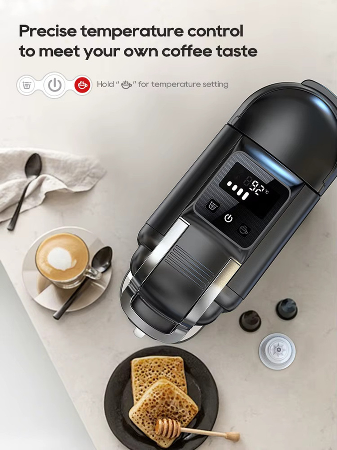 HiBREW 5-in-1 Kapsel-Kaffeemaschine für Espresso, Cappuccino und Kaffee, kompatibel mit Nespresso, Lavazza und Dolce Gusto, Schwarz - Bild 4
