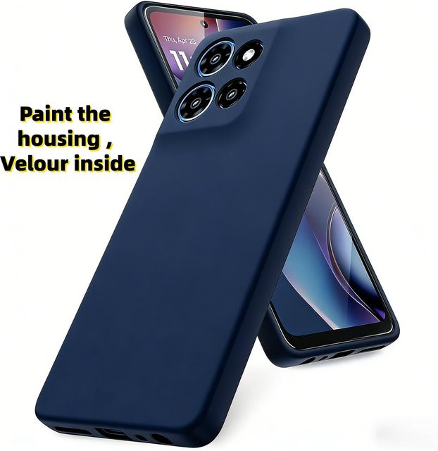 Motorola Flüssigsilikon Hülle mit Linsenschutz für Motorola Moto G75, G87, G77, G67 und Edge 70 Ultra in Beige - Bild 1