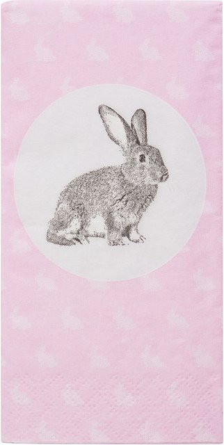 Paper+Design Papiertaschentücher Portrait of Rabbit in Weiß, Rosa und Pink mit Hasen-Motiv für Ostern - Bild 1