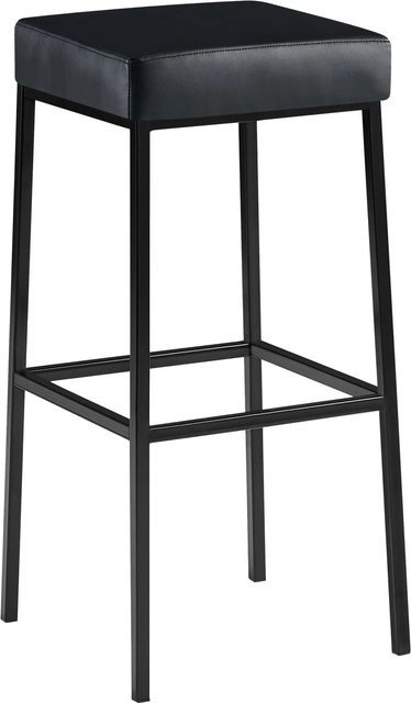 DELUKE Barhocker BIDAN aus Kunstleder in Schwarz, B/T/H: 37 x 37 x 83 cm - Bild 1