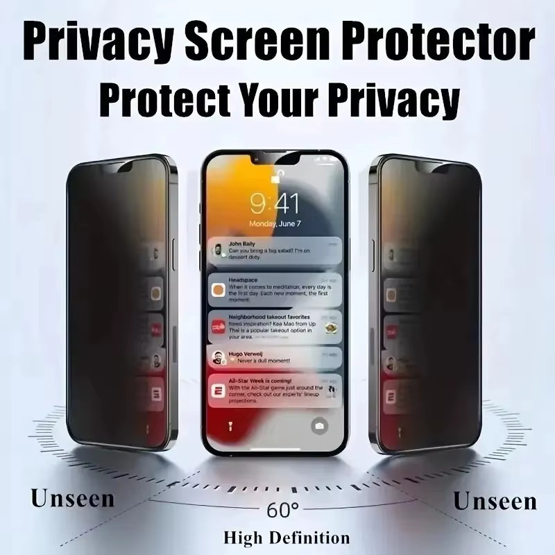 Lucu Vakker Sichtschutz-Displayschutzfolie für iPhone X XS Max XR 11 12 13 14 15 Pro Mini Plus Anti-Spy gehärtetes Glas im Set von 1 bis 4 Stück - Bild 2