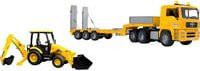 BRUDER Modellfahrzeug Set MAN TGA Tieflader mit JCB MIDI Baggerlader für die Baustelle - Bild 1