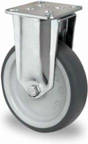 CASCOO Bockrolle Serie P2T2 mit Gleitlager, Durchmesser: 125 mm, grau, verzinkter Stahl und Kunststoff - Bild 1