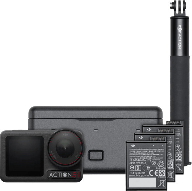 DJI Osmo Action 5 Pro Adventure Combo Action Kamera in Schwarz mit 40 MP und 1/1,3 Zoll Sensor - Bild 1
