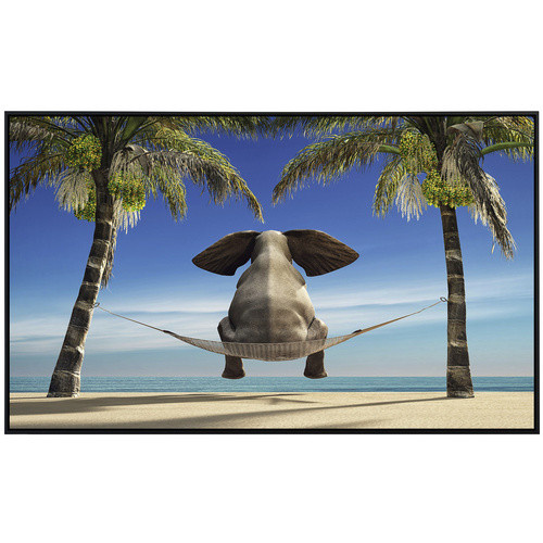 papermoon Infrarotheizung EcoHeat Elefant auf Hängematte an Strand in Bunt mit Matt-Effekt, App-Steuerung und Überhitzungsschutz - Bild 2