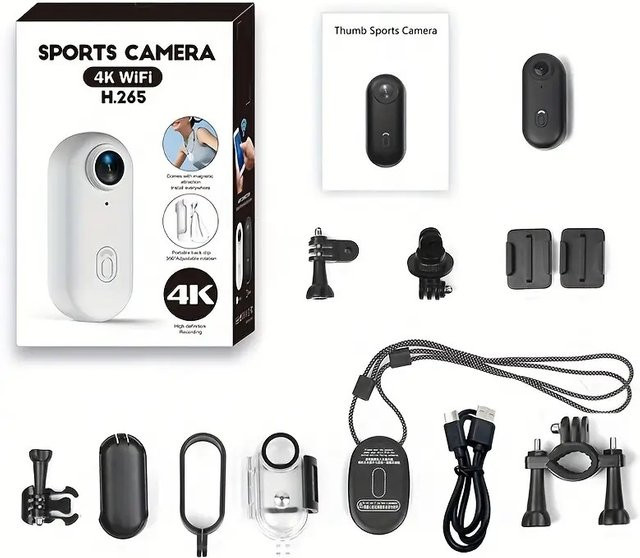 KIDKD 4K HD Action-Kamera mit digitaler Bildstabilisierung und automatischer Belichtungssteuerung in Schwarz - Bild 1