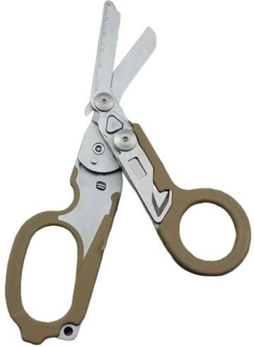 Multifunktionale Notfallschere von LUCKY TOOLS als kompakte Taschenklappschere in Braun aus Edelstahl - Bild 1