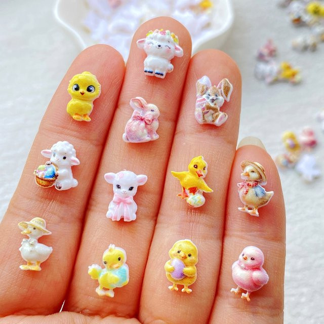 50 Stück Mini-Cartoon-Figuren aus Kunstharz in Multicolour für DIY-Schmuck und Nail-Art Dekoration - Bild 1