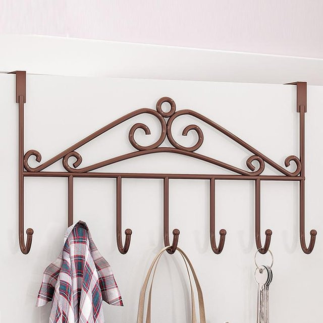 Yiran Furniture Türaufhänger aus Edelstahl mit 7 Haken für Handtücher und Kleidung - Bild 1