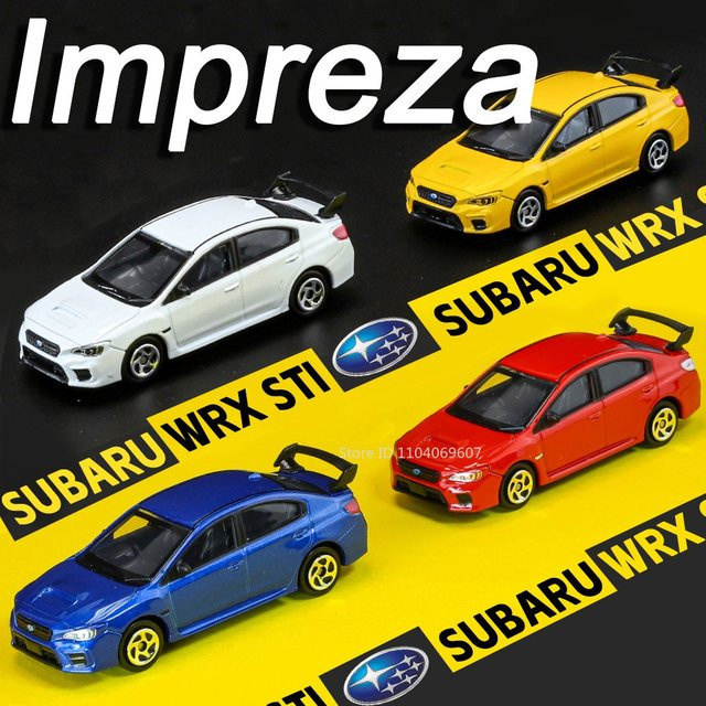 XMD Impreza WRX STI Sportwagen, Spielzeugmodell, 1:64, Metall, Gelb - Bild 1