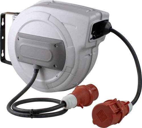 AS Schwabe Wandkabeltrommel Schwarz 10m mit CEE-Stecker 16A 5polig - Bild 1