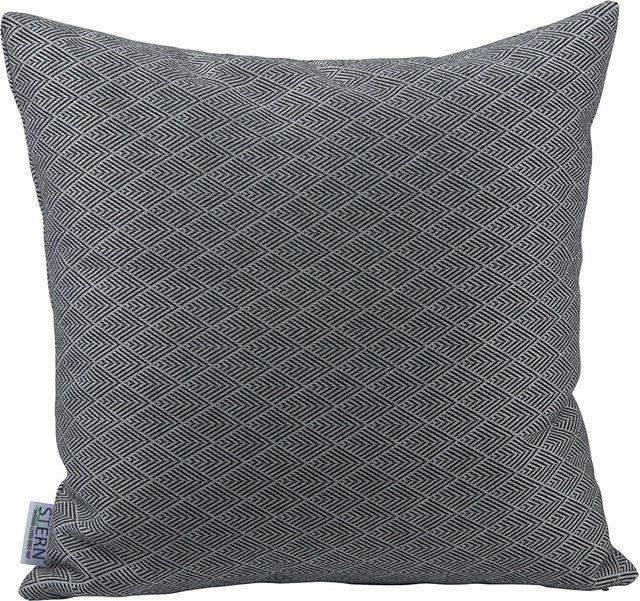 Stern Dekokissen mit Rauten-Design in Schwarz, B/H: 45 x 45 cm, 100% Polyester - Bild 1