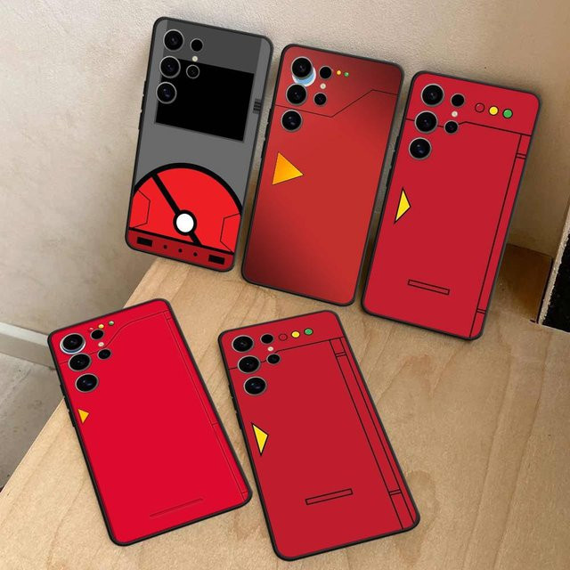 Pokedex Alt Case für Samsung Galaxy S25 S23 S22 S21 S20 S10 Ultra Plus FE Soft TPU Cover in Rot - Bild 1