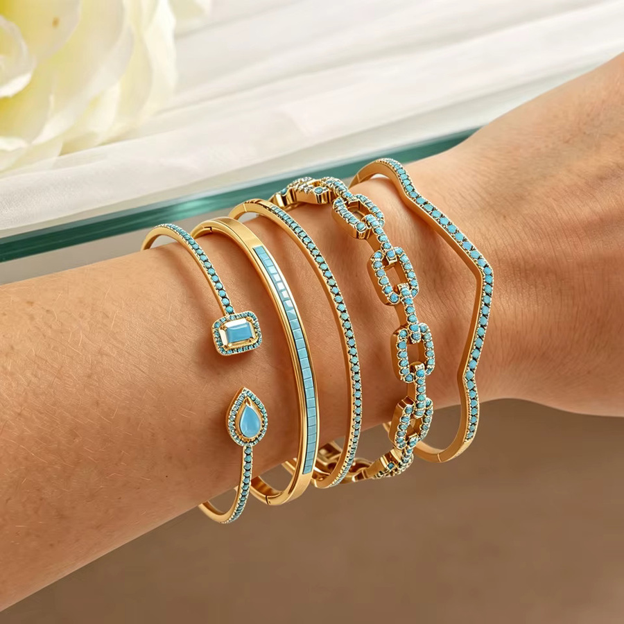 ZAKOL Armbänder, blau, türkisfarben, Zirkon, Damen - Bild 2
