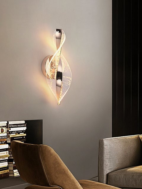 BOSSEN Moderne LED Wandleuchte aus Acryl in Gold mit Schneeflocken-Design für Wohnzimmer und Schlafzimmer - Bild 1