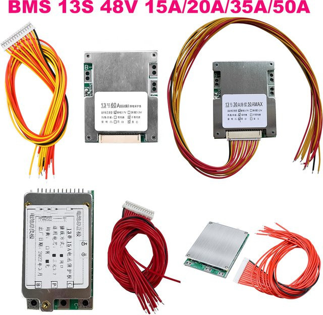 diymore BMS 13S 48V Lithium-Ionen Akku Schutzplatine für 18650 Zellen mit Balance-Funktion für E-Bikes - Bild 1