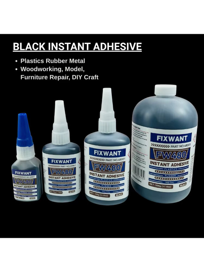 FIXWANT Cyanacrylat-Superkleber Schwarz, mitteldicker Reparaturkleber für dunkles Holz, 500 g - Bild 7