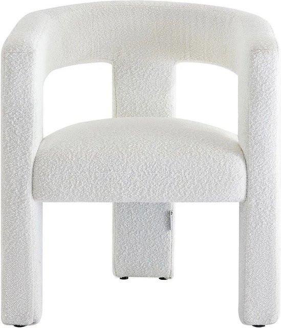 Vente-unique Sessel Favina mit gerader Rückenlehne in Weiß aus Bouclé-Stoff B/T/H: 64 x 64 x 64 cm - Bild 1