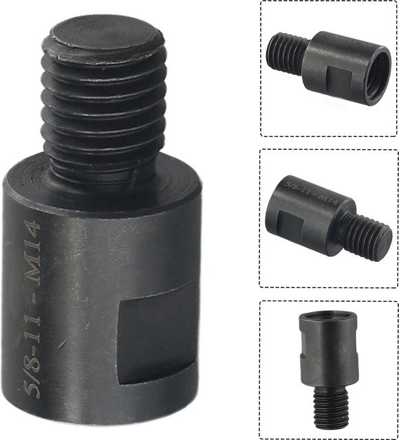 Vibratite Winkelschleifer Adapter Konverter Set in Schwarz mit M10, M14 und 1/4-11 Gewinde sowie Pleuelmuttern und Zubehör - Bild 1