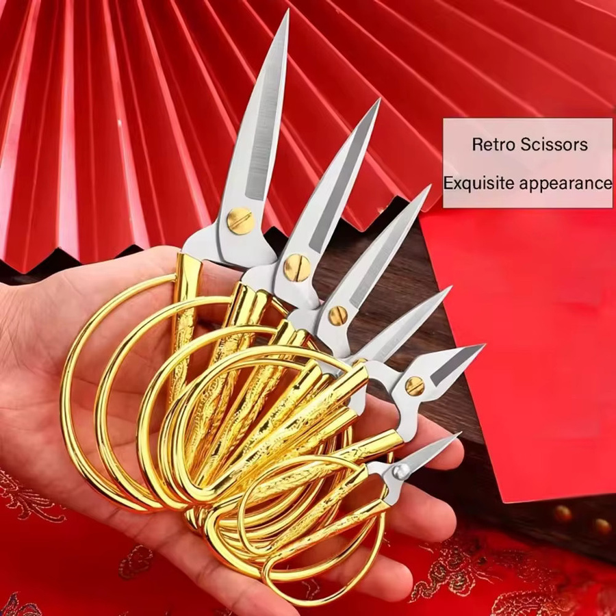 Ninth World Retro-Nähschere aus Edelstahl in Gold, handgefertigte Schneider-Schere für DIY-Nähzubehör - Bild 4