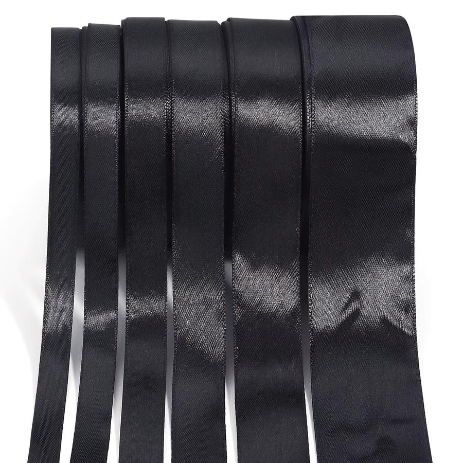 Schwarzes Satin Band für DIY Dekoration, Hochzeit und Geschenke, 25 Yards Länge - Bild 4