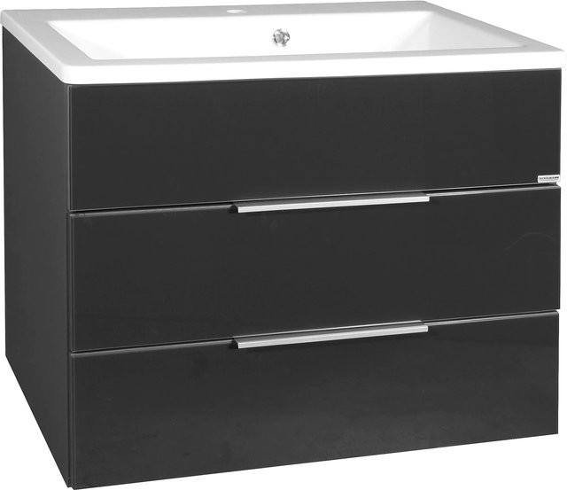 Fackelmann Waschtischunterschrank Kara mit 2 Schubladen in Anthrazit Grau, B/T/H: 79,5 x 49,0 x 59,0 cm - Bild 1