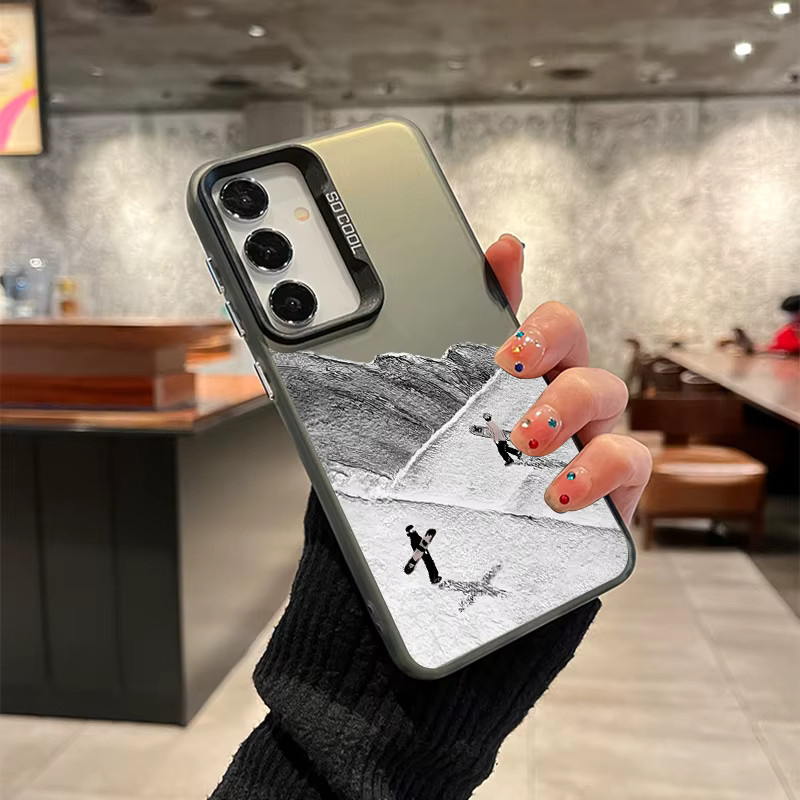 Ski-Handyhülle für Samsung Galaxy S26 S25 S24 S23 S22 S21 S20 FE Ultra Plus Edge mit Laser-Design aus Hard PC und TPU in Weiß - Bild 3
