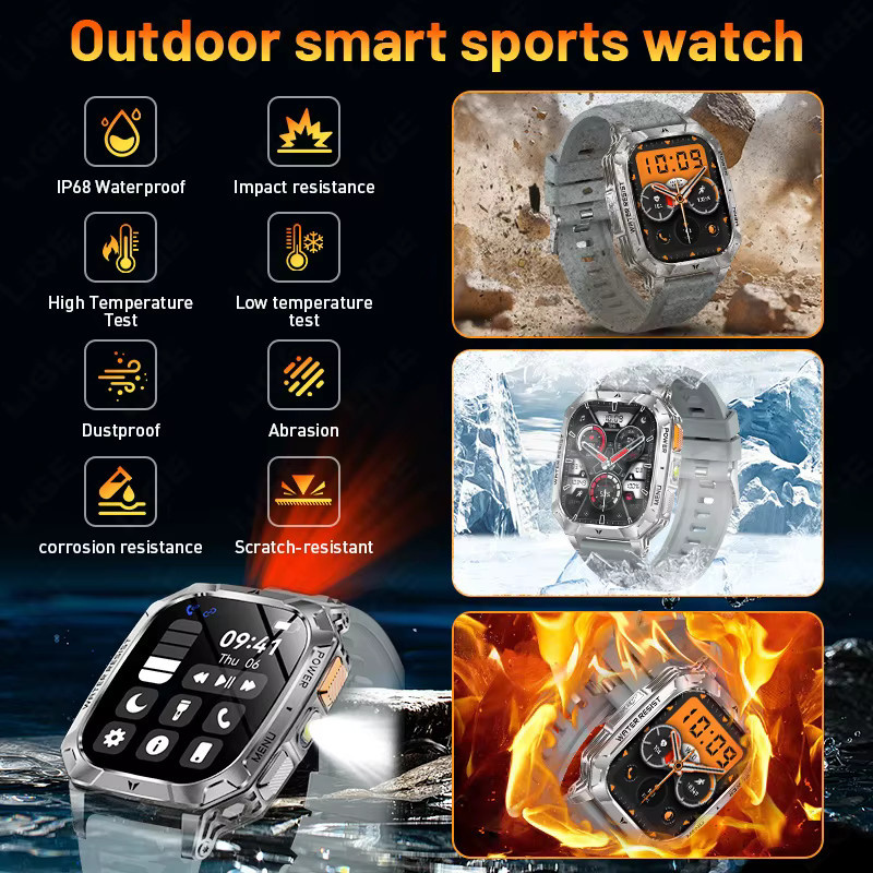 LIGE Smartwatch, Schwarz, Silikon, Herren - Bild 4