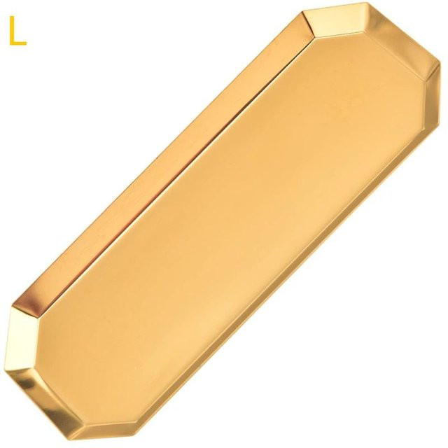 Geometrische Metallschale von Binchi Outdoor Product – Rechteckige dekorative Servierplatte in Gold für Schmuck und Kosmetik - Bild 1