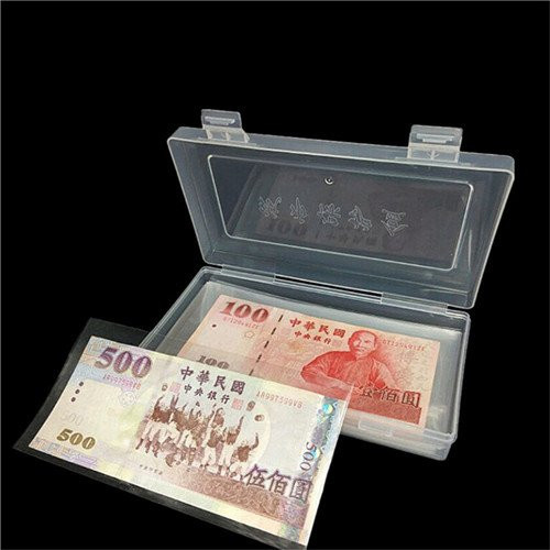 Papiergeld-Album zur Aufbewahrung von Banknoten und Währungen mit 100 Fächern, transparent aus Kunststoff inklusive Box - Bild 1
