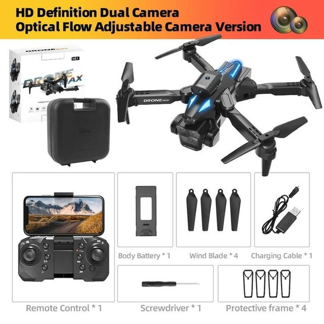 LYZRC C10 Max 6000M GPS Drohne mit 3 Kameras, HD Optischer Fluss Positionierung, Hindernisvermeidung und Gestensteuerung, faltbarer Quadcopter in Schwarz inklusive 3 Akkus - Bild 1