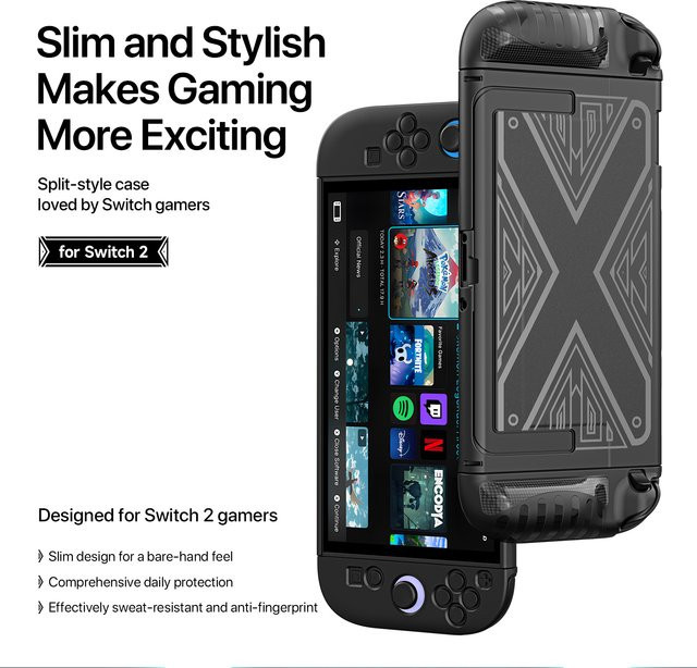 DUXDUCIS Schutzhülle für Nintendo Switch 2 aus TPU und PC, stoßfest und kratzfest, transparent oder schwarz - Bild 1