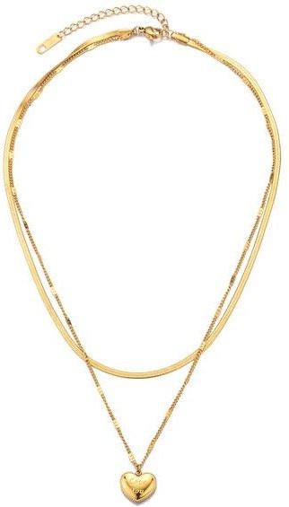 Wucifang Jewelry Halskette, Edelstahl, Gold, Herz, Damen - Bild 1
