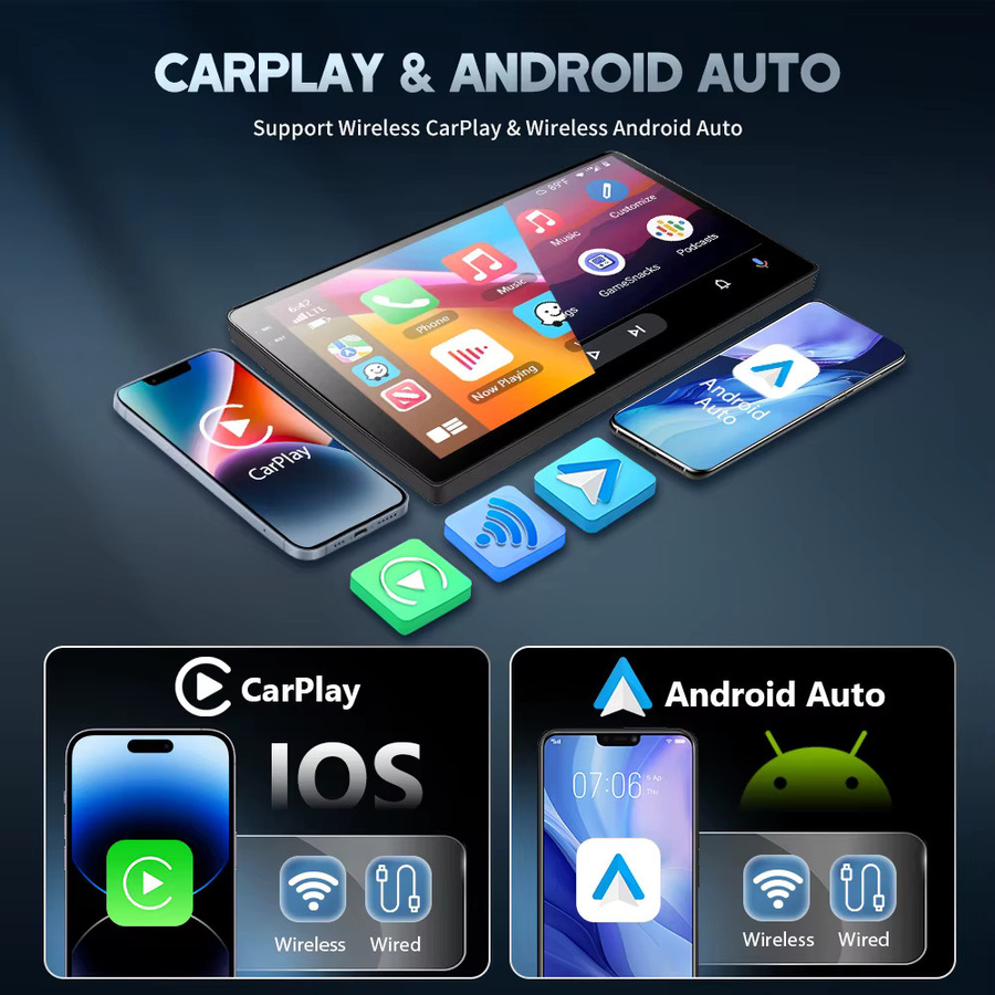 Podofo Android Autoradio für Ford Fiesta 2006-2011 mit 8GB+128GB Speicher, 2DIN Multimedia-Player mit Carplay, Android Auto, GPS, WIFI und DSP, Schwarz - Bild 4