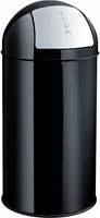 helit Abfallbehälter The Dome mit Swing-Deckel aus Stahl, pulverbeschichtet, Schwarz, Volumen: 50 l, B: 36,0 cm, T: 36,0 cm, H: 74,5 cm - Bild 1