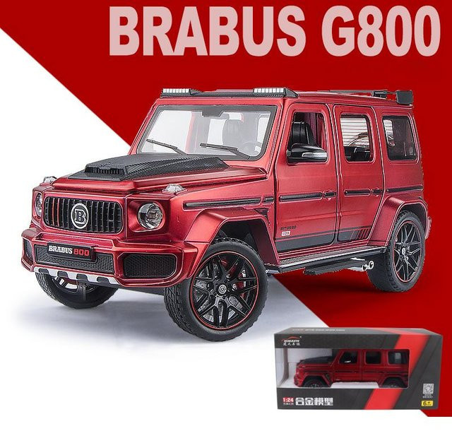 Brabus G800 Legierungsautomodell, Druckgussauto, Maßstab 1:24, rot, mit Licht und Sound, ab 3 Jahren - Bild 1